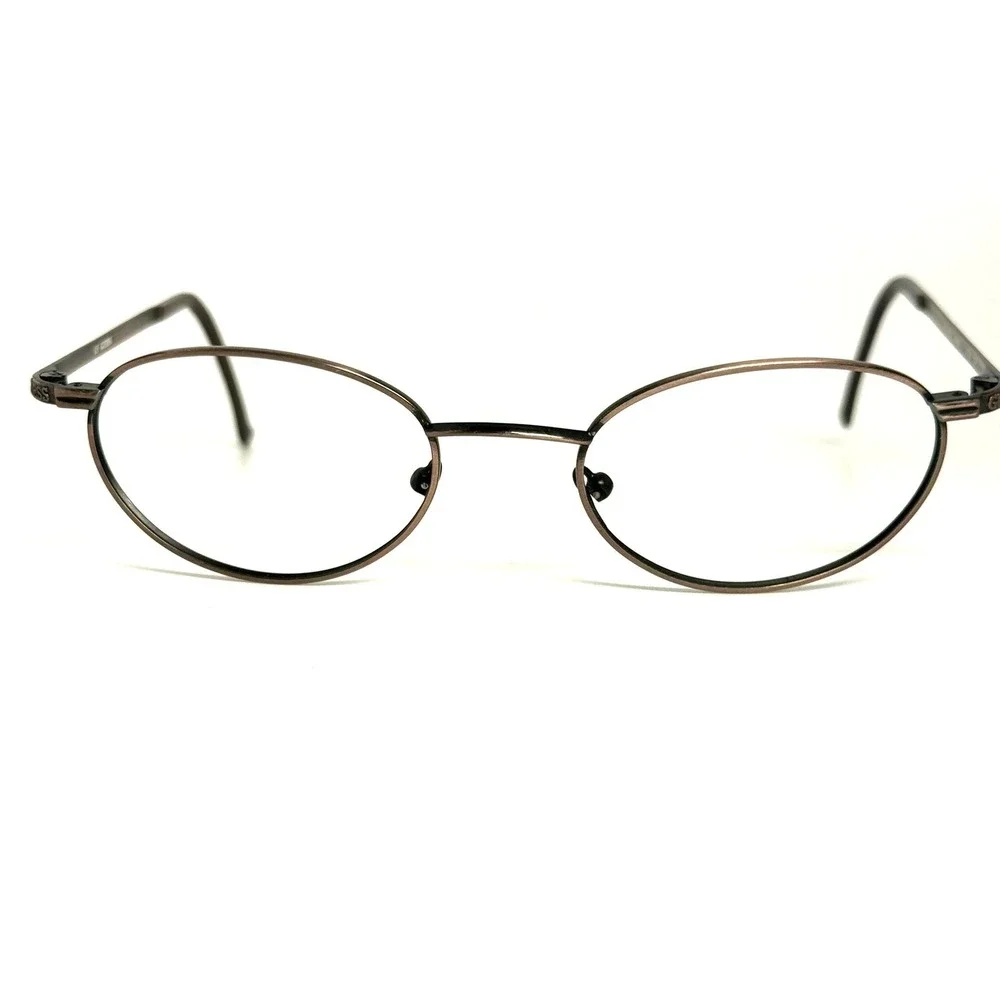 Guess GU 605 Eric ABRN Oval Metal Eyeglass Frames Brown 52-20-138